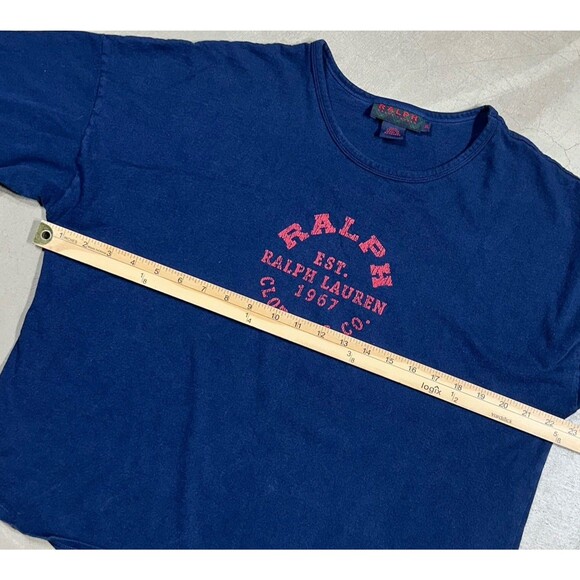 RALPH Ralph Lauren 90s T-Shirt Womens XL Navy Cotton RRL Logo Graphic Print - Picture 6 of 8